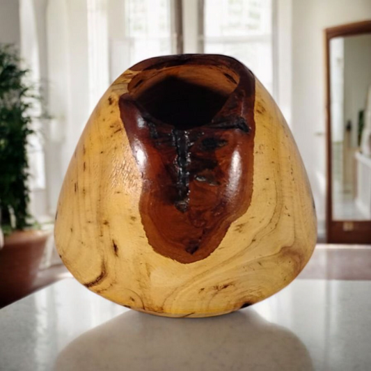 Cypress bowl with natural edge