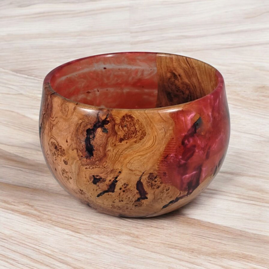 Cherry resin burl bowl
